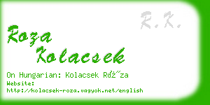 roza kolacsek business card